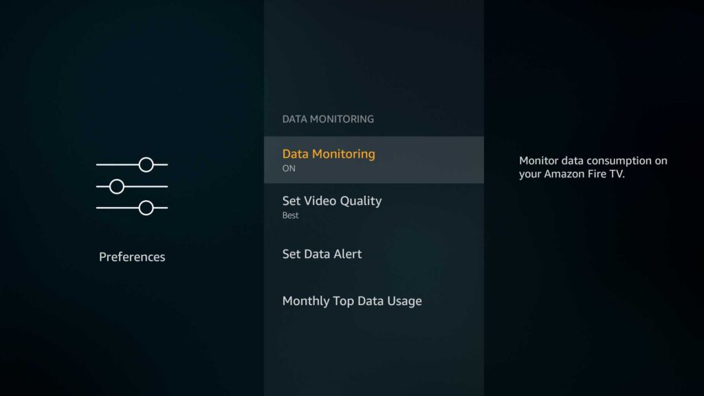 Data Monitoring Main Menu