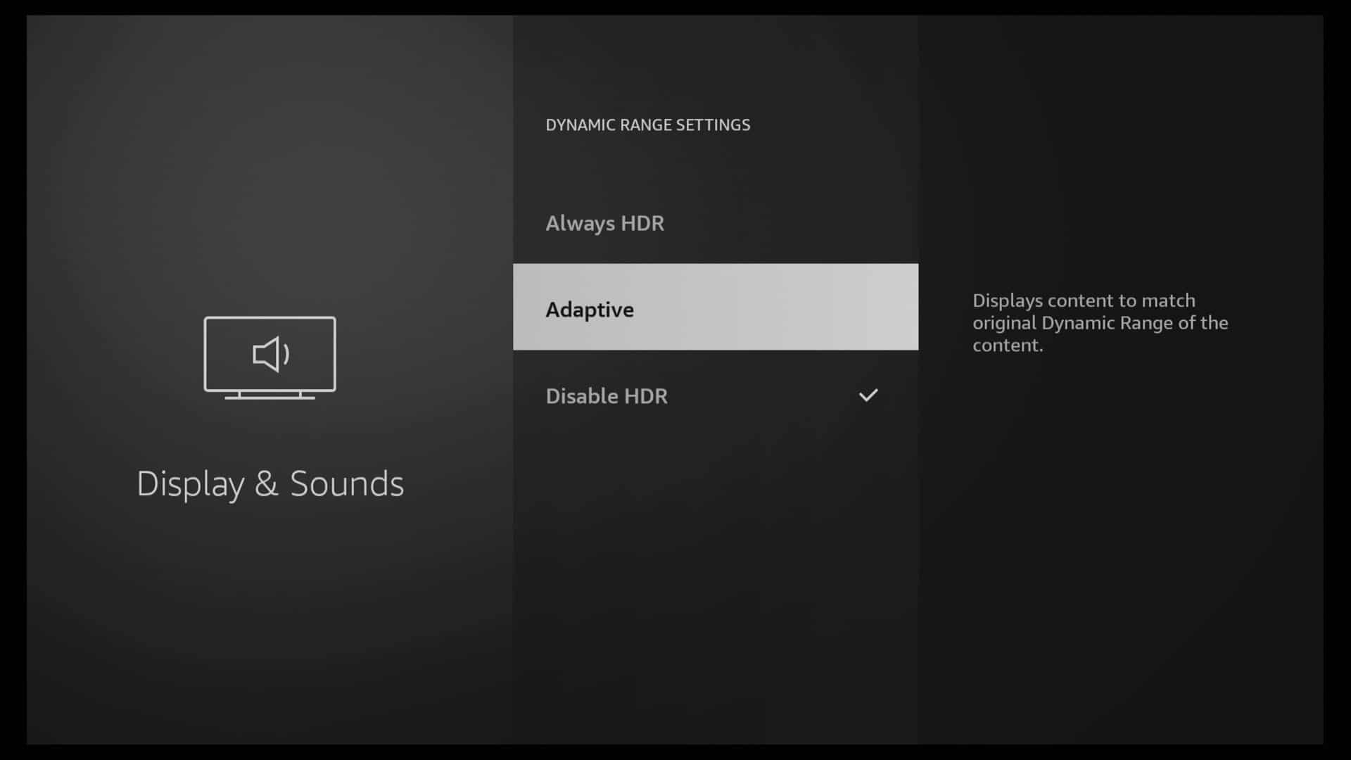 Disable HDR on Fire TV Stick 4K Max